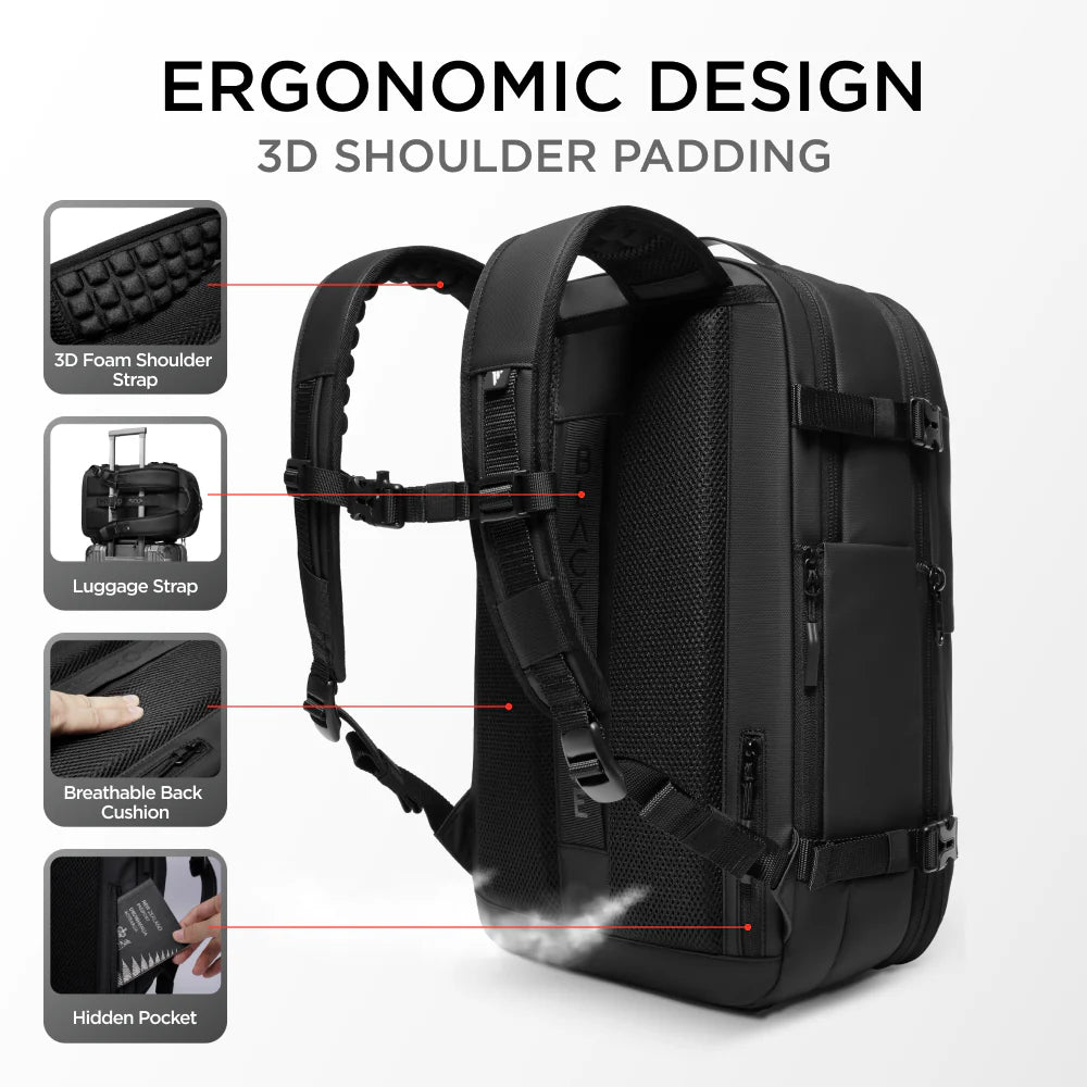 Airbag Lite - Matt Black - with Air Pump - PackLite Gear - backpack